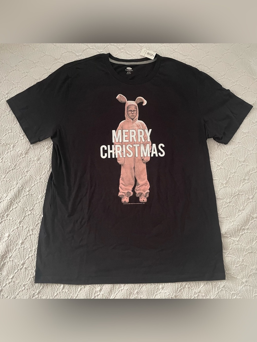 Old Navy A Christmas Story Ralphie Pink Bunny Onesie Merry Christmas Men’s